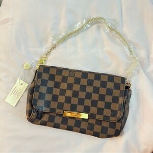 damier ebene chain shoulder bag crossbody
